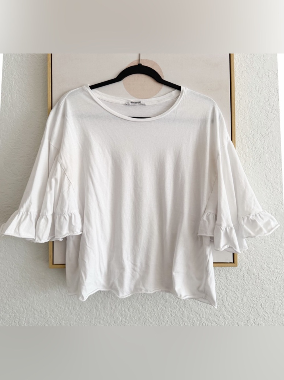 Zara Trafaluc Ruffle Sleeve Tee